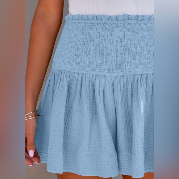 Automet | Womens Summer Casual High Waisted Light Blue Shorts | Size Small | NWT - Picture 3 of 14